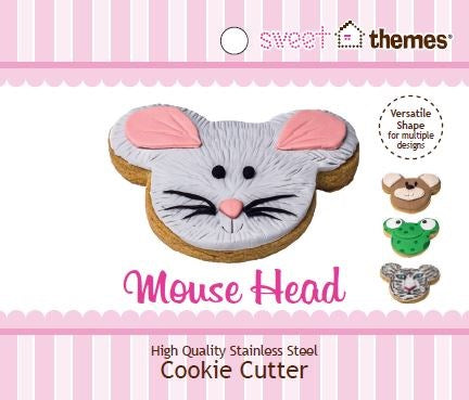 Mouse Head Stainless Steel Cookie Cutter with Swing Tag