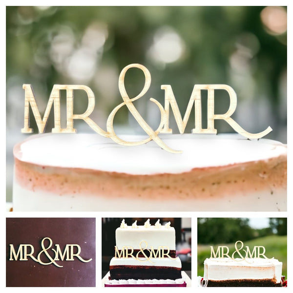 Mr & Mr (Bold) Cake Topper - Plywood