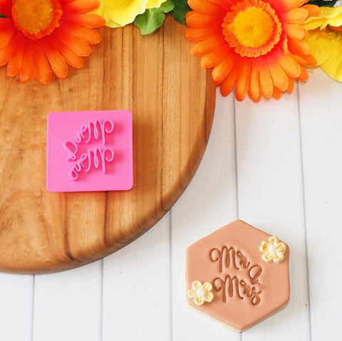 Mr & Mrs Emboss 3D Printed Cookie Stamp