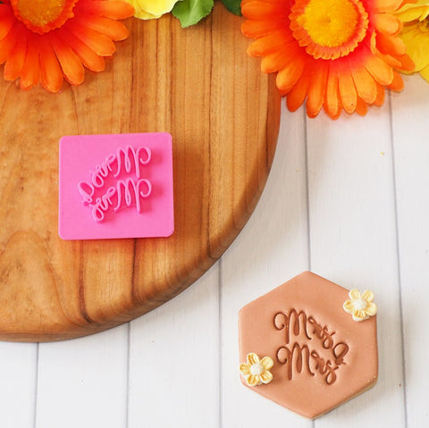 Mrs and Mrs Emboss 3D Printed Cookie Stamp