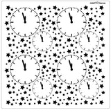 New Year's Eve Clocks Cookie Stencil