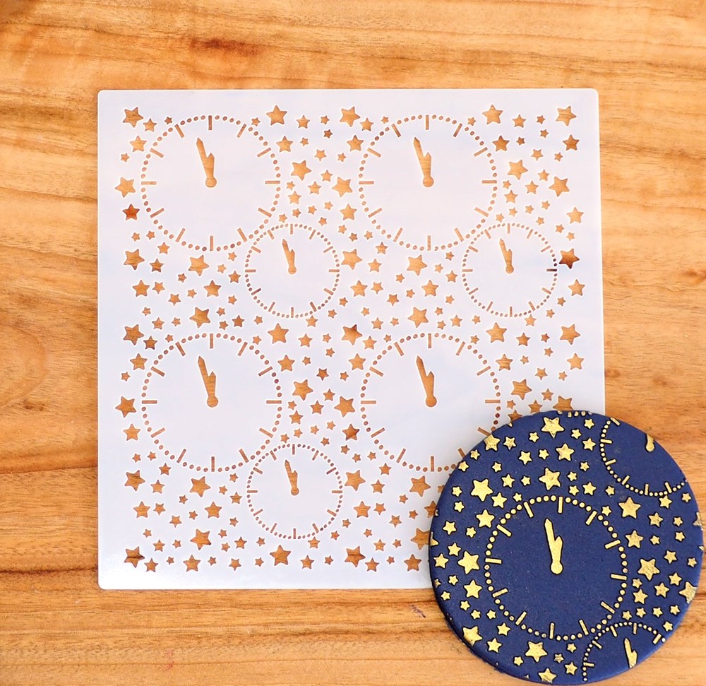 New Year's Eve Clocks Cookie Stencil – Sweet Themes