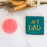 Number 1 Dad Emboss 3D Printed Cookie Stamp