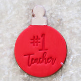 Number 1 Teacher Emboss 3D Printed Cookie Stamp
