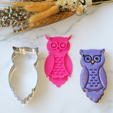 Owl (Stamp Set) Emboss 3D Printed Cookie Stamp  + Stainless Steel Cookie Cutter