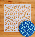 Paw Print & Bone Cookie Stencil