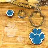 Paw Prints (Stamp Set) Raise It Up / Deboss Cookie Stamp + Stainlesss Steel Cookie Cutters (3pce)