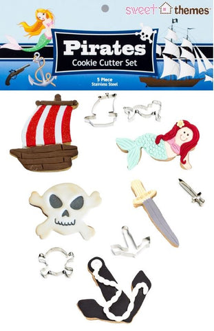 Pirate 5pce Stainless Steel Cookie Cutter Pack