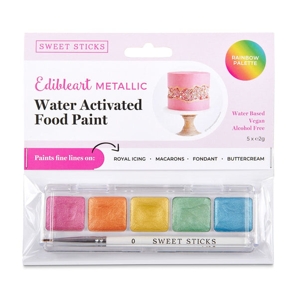 Rainbow Water Activated Mini Edible Art Paint Palette - 12g