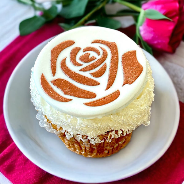 Rose Open Cookie / Cupcake Stencil