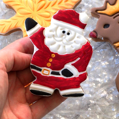 Santa Waving (Stamp Set) Emboss 3D Printed Cookie Stamp + Stainless Steel Cutter