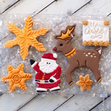 Santa Waving (Stamp Set) Emboss 3D Printed Cookie Stamp + Stainless Steel Cutter