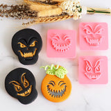Halloween Scary Faces Emboss 3D Printed Cookie Stamp Pack (3 pce)