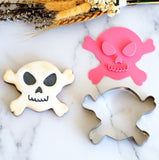 Skull (Stamp Set) Emboss 3D Printed Cookie Stamp + Stainless Steel Cookie Cutter