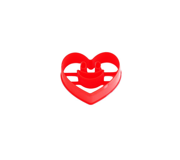 Smiley Face Heart Plastic Cookie Cutter