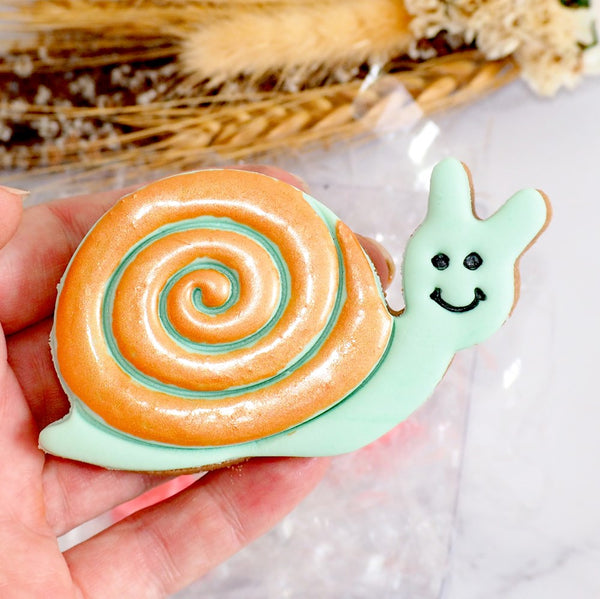 Snail (Stamp Set) Emboss 3D Printed Cookie Stamp + Stainless Steel Cookie Cutter