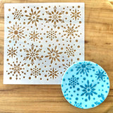 Snowflake Crystals & Dots Cookie Stencil