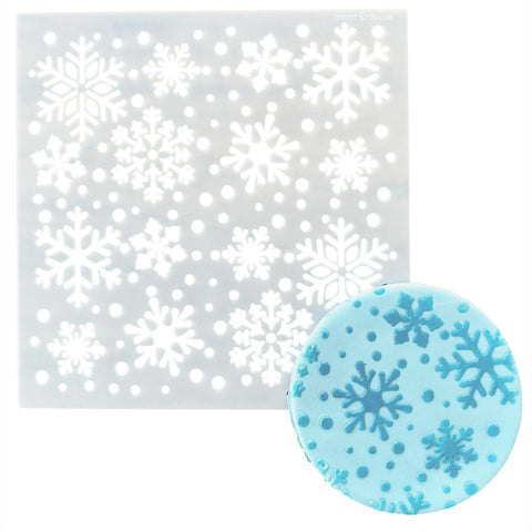 Snowflakes with Dots Cookie Stencil