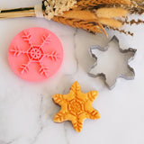Snowflake Small (Stamp Set) Emboss 3D Printed Cookie Stamp + Stainless Steel Cookie Cutter