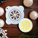 Snowflake in Circle Cookie / Cupcake Stencil