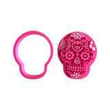 Sugar Skull (Stamp Set) Emboss 3D Printed Cookie Stamp + 3D Printed Cookie Cutter
