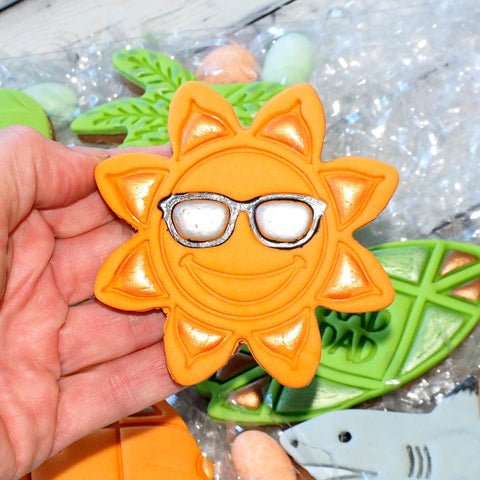 Sun (Stamp Set) Emboss 3D Printed Cookie Stamp  + Stainless Steel Cookie Cutter