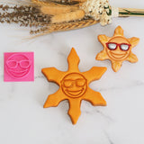 Sun Face Emboss 3D Printed Cookie Stamp