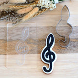 Treble Clef (Stamp Set) Raise It Up / Deboss Cookie Stamp  + Stainless Steel Cookie Cutter