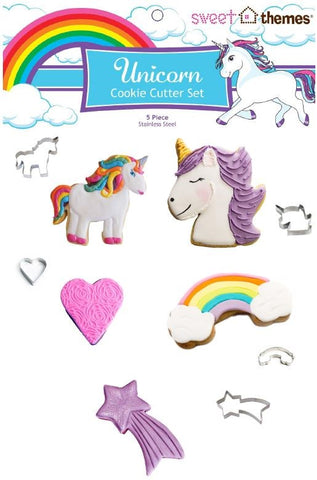 Unicorn 5pce (Head & Full)  Stainless Steel Cookie Cutter Pack