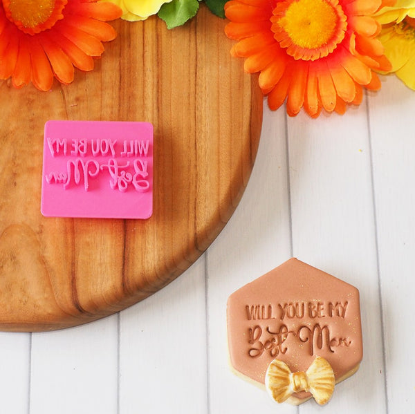 Will you be my Best Man Emboss 3D Printed Cookie Stamp