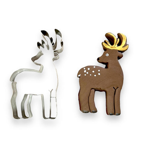 Deer with Antlers (10cm) Stainless Steel Cookie Cutter