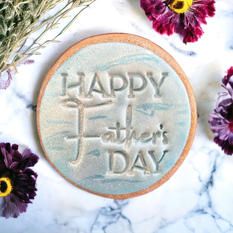 Happy Father's Day (Script & Capitals) Emboss Cookie Stamp