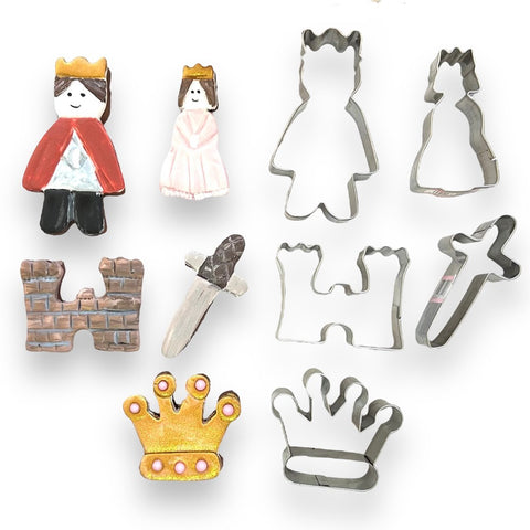 Prince and Princess Stainless Steel Cookie Cutter Set (5pce)